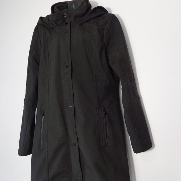 Liz Claiborne Jackets & Blazers - Liz Claiborne Women’s All Weather Coat Black Zip Snaps Hooded Mesh Lining Size M